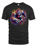 Powerful Gorilla Tee - black t-shirt on white background