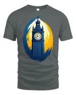 Big Ben Tee with Bold London Landmark - gray t-shirt on white background