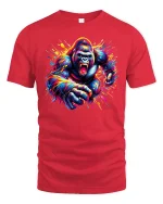 Powerful Gorilla Tee - red t-shirt on white background