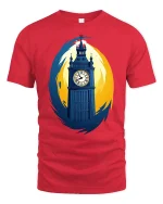Big Ben Tee with Bold London Landmark - red t-shirt on white background