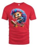 Cool Skater Hedgehog Tee - red t-shirt on white background