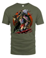 Fierce Viking Warrior Tee - military green t-shirt on white background