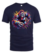 Powerful Gorilla Tee - navy t-shirt on white background