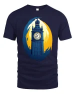 Big Ben Tee with Bold London Landmark - navy t-shirt on white background
