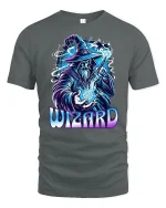 Powerful Sorcerer Magic Energy Tshirt - gray t-shirt on white background