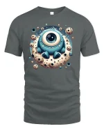 Cute Cyclops Monster Moon Cookie Tee - gray t-shirt on white background