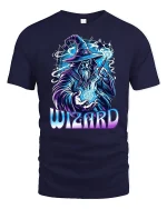 Powerful Sorcerer Magic Energy Tshirt - navy t-shirt on white background