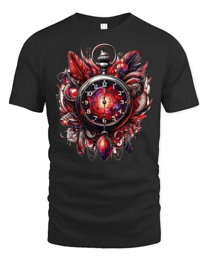Cosmic Pocket Watch Galaxy Tee - black t-shirt on white background