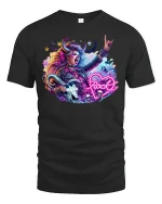 Neon Rock Goddess Graphic Tee - black t-shirt on white background