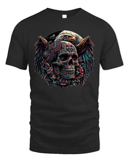 American Eagle Skull Graphic Tee - black t-shirt on white background