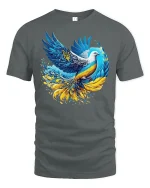 Ukraine Peace Dove - Freedom Graphic T-Shirt - gray t-shirt on white background