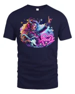 Neon Rock Goddess Graphic Tee - navy t-shirt on white background