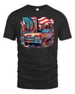 American Muscle Car T-Shirt - black t-shirt on white background