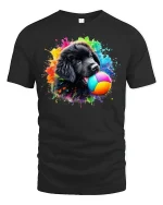 Playful Puppy Art T-Shirt - black t-shirt on white background