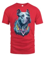 Fearless Pitbull Graphic T-Shirt - red t-shirt on white background