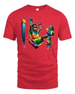 Neon Playground Kid Graphic Tee - red t-shirt on white background