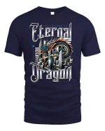 Legend of the Eternal Dragon T-Shirt - navy t-shirt on white background