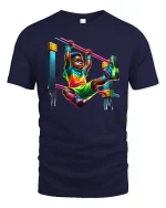 Neon Playground Kid Graphic Tee - navy t-shirt on white background