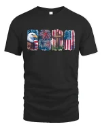 Eagle Fireworks One Nation Under God T-Shirt - black t-shirt on white background
