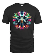Fighter Jet Explosion Graphic T-shirt - black t-shirt on white background