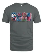Eagle Fireworks One Nation Under God T-Shirt - gray t-shirt on white background