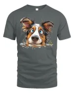 Funny Australian Shepherd Dog Tee - gray t-shirt on white background