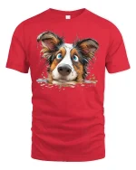 Funny Australian Shepherd Dog Tee - red t-shirt on white background