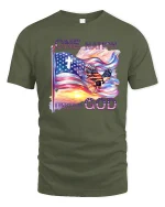 One Nation Under God T-shirt - military green t-shirt on white background