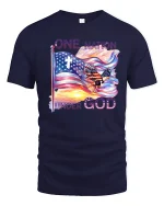 One Nation Under God T-shirt - navy t-shirt on white background