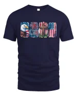 Eagle Fireworks One Nation Under God T-Shirt - navy t-shirt on white background