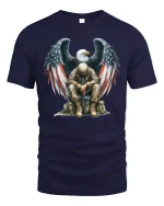 Patriotic Soldier Eagle T-Shirt - navy t-shirt on white background
