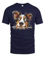 Funny Australian Shepherd Dog Tee - navy t-shirt on white background