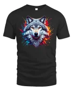 Alpha Wolf Graphic Tee - black t-shirt on white background
