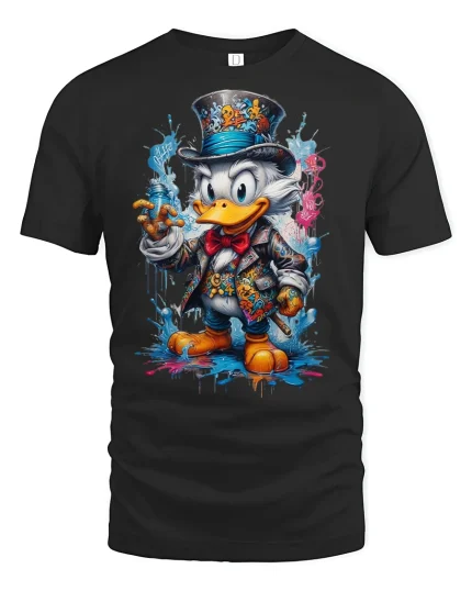 Fancy Dapper Duck Graphic Tee - black t-shirt on white background