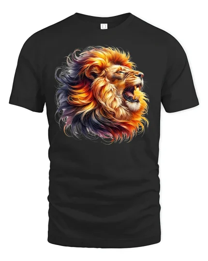 Roaring Lion Graphic Tee - black t-shirt on white background