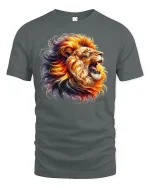 Roaring Lion Graphic Tee - gray t-shirt on white background