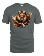 Regal Lion King Graphic Tee - gray t-shirt on white background