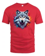 Alpha Wolf Graphic Tee - red t-shirt on white background