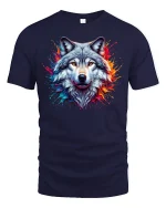 Alpha Wolf Graphic Tee - navy t-shirt on white background