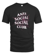 Anti Social Spider Web Tee - black t-shirt on white background