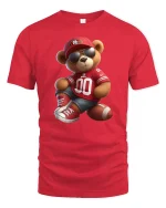 Cool Football Bear Tee - red t-shirt on white background