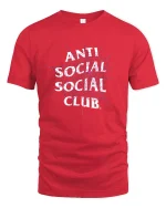 Anti Social Spider Web Tee - red t-shirt on white background