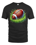 American Football T-Shirt - black t-shirt on white background