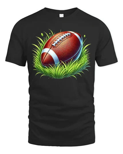American Football T-Shirt - black t-shirt on white background