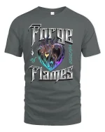 Forge of Flames Heart Tee - gray t-shirt on white background
