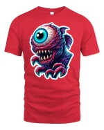 Cyclops Monster T-Shirt - red t-shirt on white background