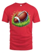 American Football T-Shirt - red t-shirt on white background