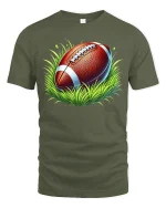American Football T-Shirt - military green t-shirt on white background