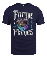 Forge of Flames Heart Tee - navy t-shirt on white background
