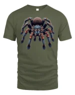Giant Tarantula Spider Realistic Tee - military green t-shirt on white background